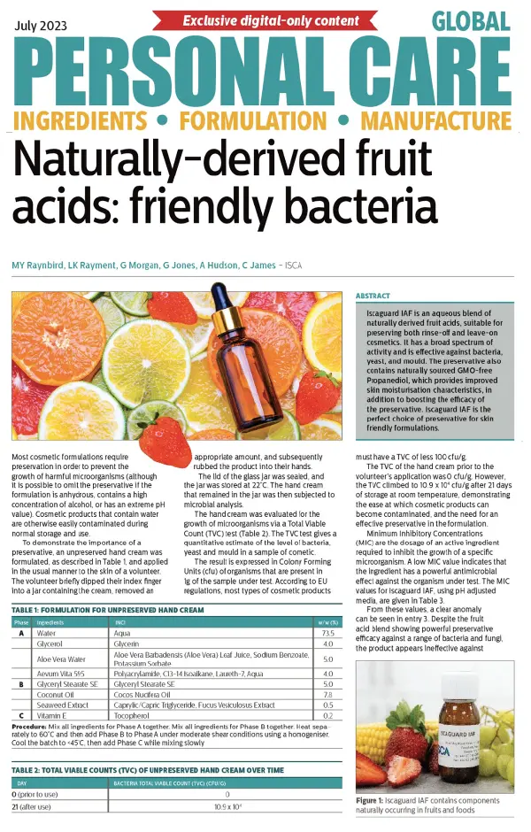 Naturally-Derived Fruit Acids: Friendly Bacteria