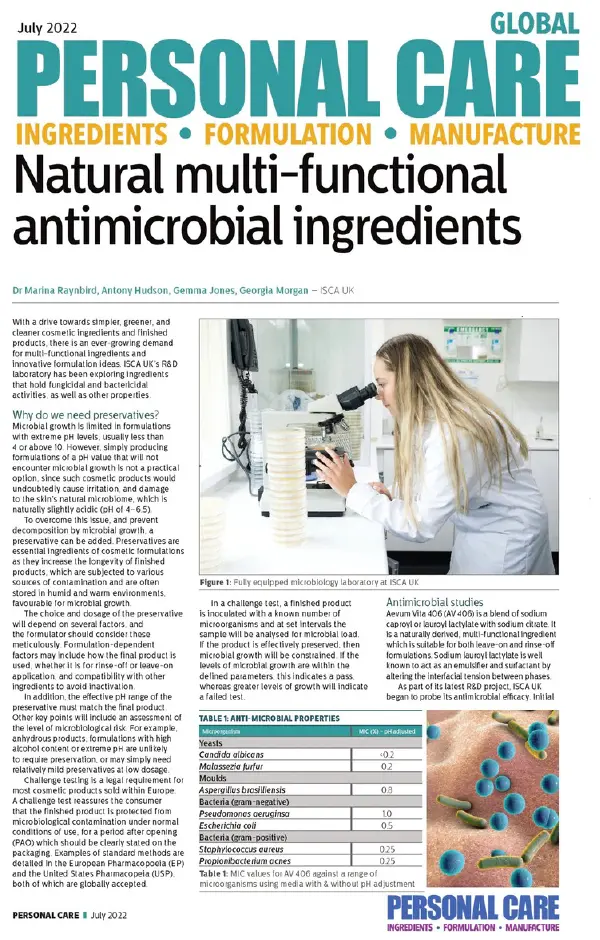 Natural Multi-functional Antimicrobial Ingredients
